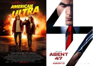 Posters from American Ultra and Hitman: Agent 47